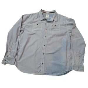 Blue Issue by Niico Mens XXL Blue White Stripe Button Up Shirt